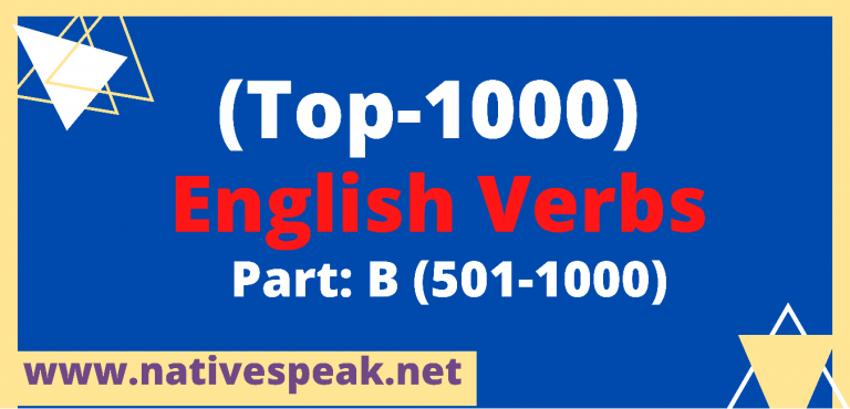 Top 1000 English Verbs List With Meaning & Definition