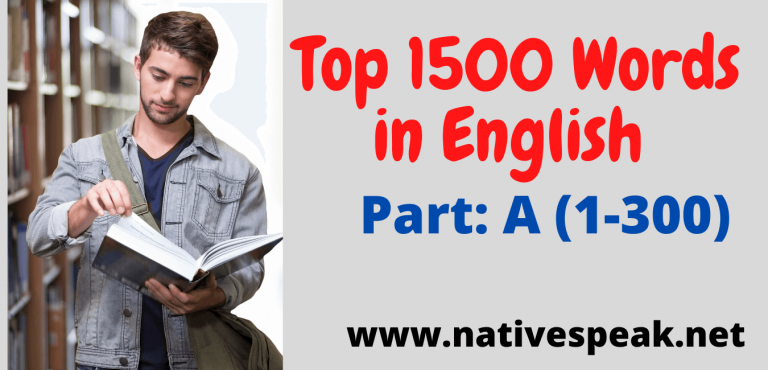 1500 Most Common English Word With Bengali Meaning