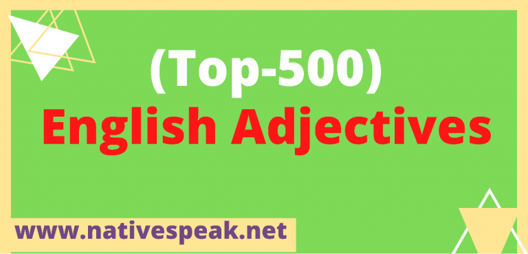 Top 500 English Adjectives With Meaning & Definition
