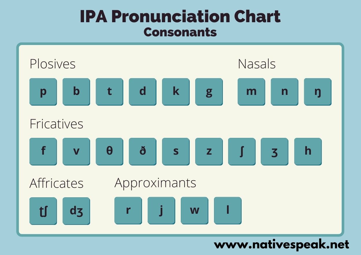 IPA English Consonants Pronunciation Chart